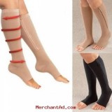 Women Zipper Compression Leg Support Knee Socks