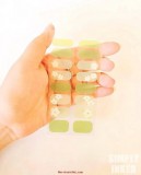 Floral Green Nail Art Strips